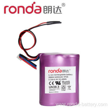 Emergency Light IFR26650 6.4V 3.2Ahh LiFePO4 Battery